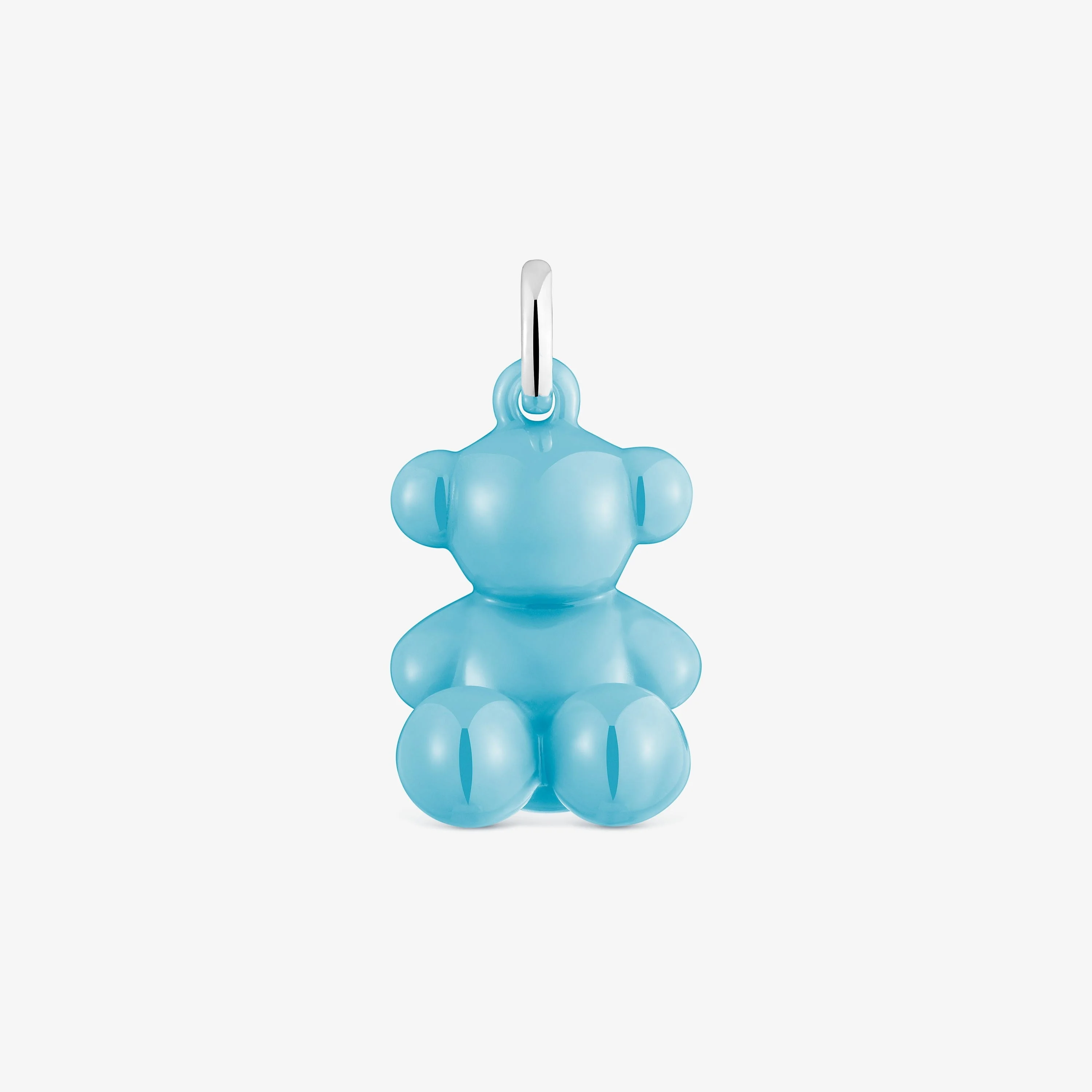 Silver and blue ceramic Bear pendant Bold Bear - 1