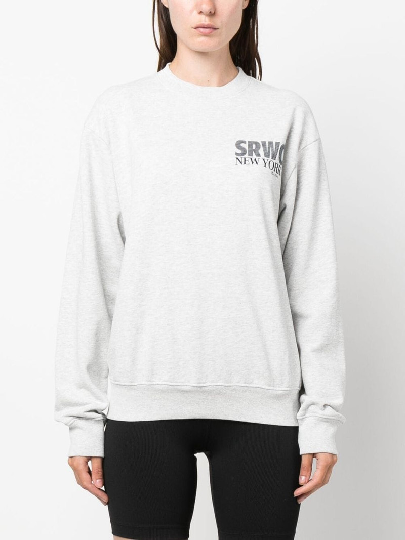 Sporty & Rich slogan-print cotton-blend sweatshirt outlook