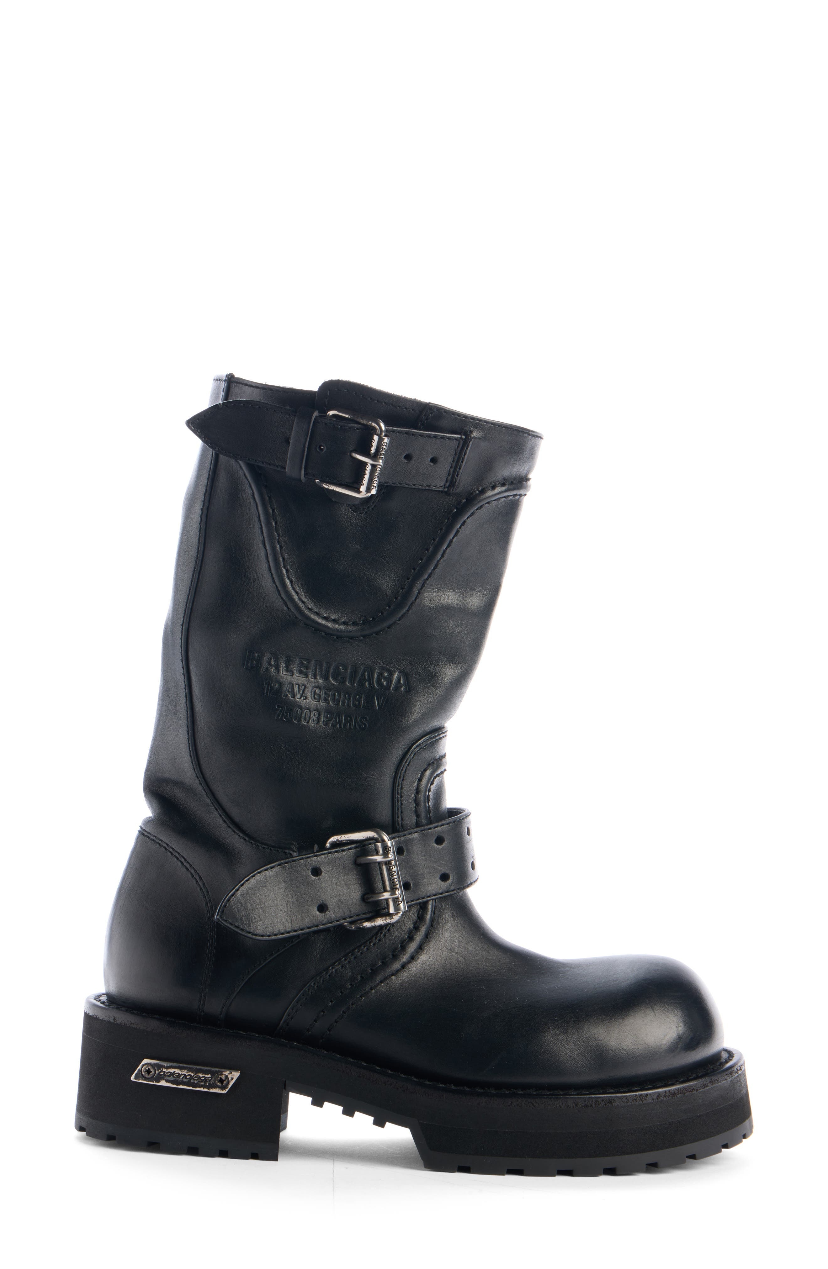 Balenciaga Venom Engineer Boot in 1000 Black/Silver at Nordstrom - 3