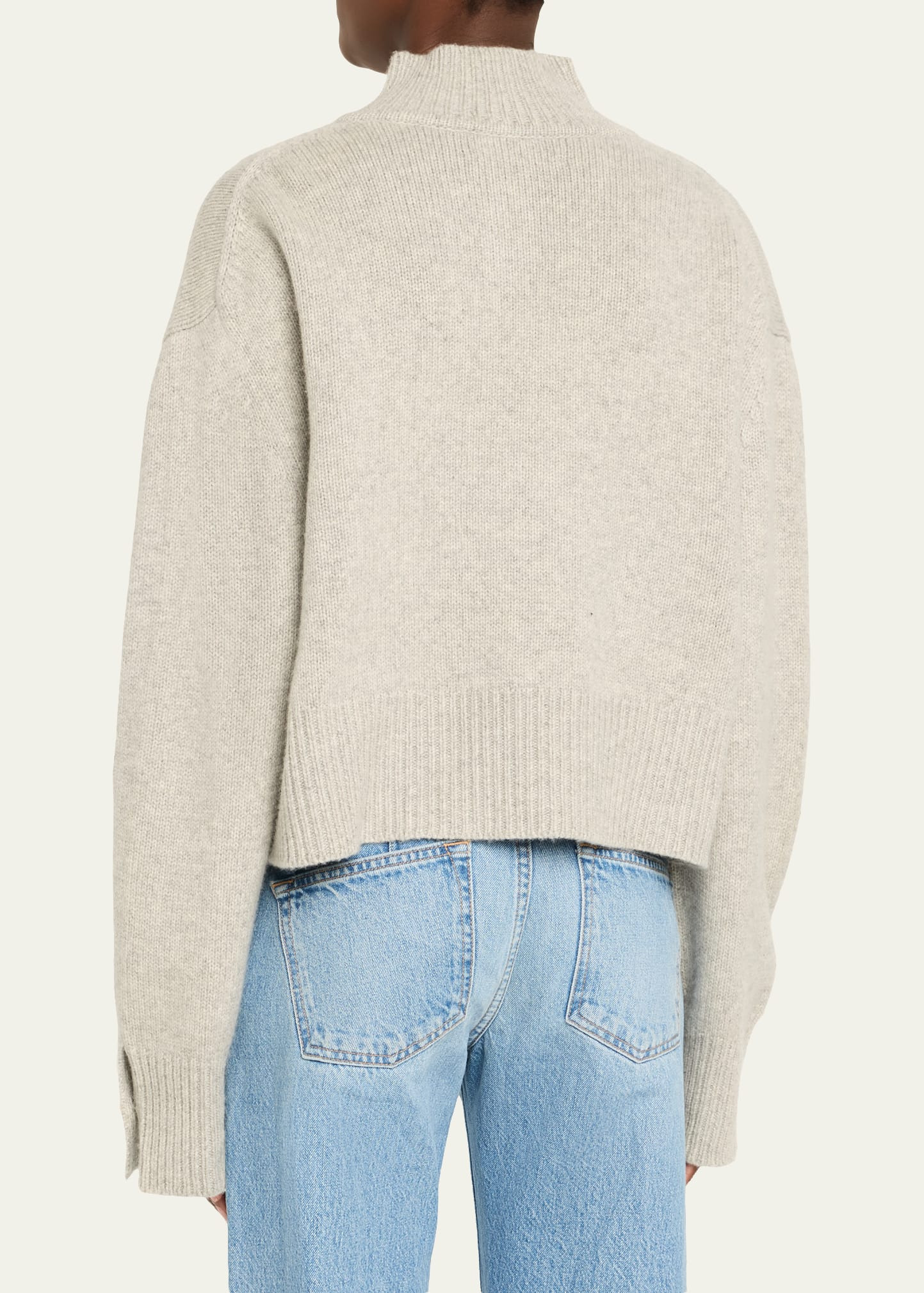 Rowe Macroon-Button Crop Henley Sweater - 3