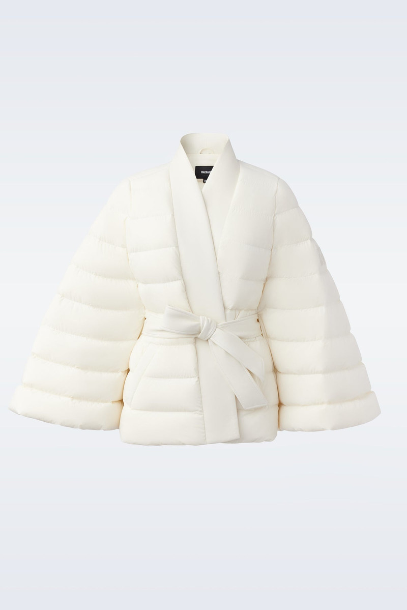 JULIETA down cape with sash belt 1