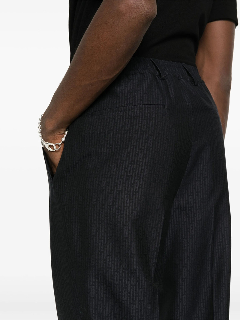 FENDI FF-jacquard Tapered Wool Trousers outlook