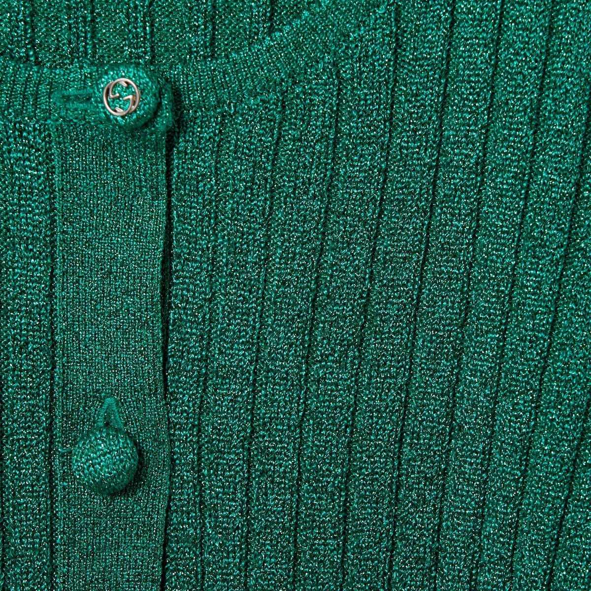 Rib lamé crewneck cardigan - 4