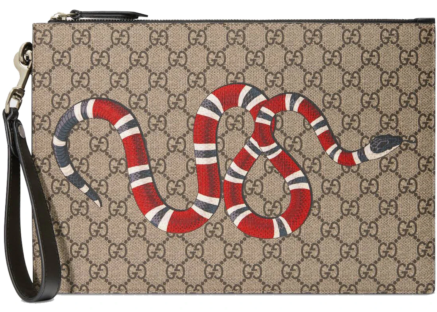 Gucci Bestiary Pouch with Kingsnake Beige/Ebony - 1