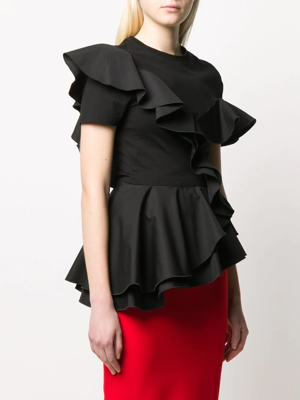 peplum ruffled T-shirt - 3