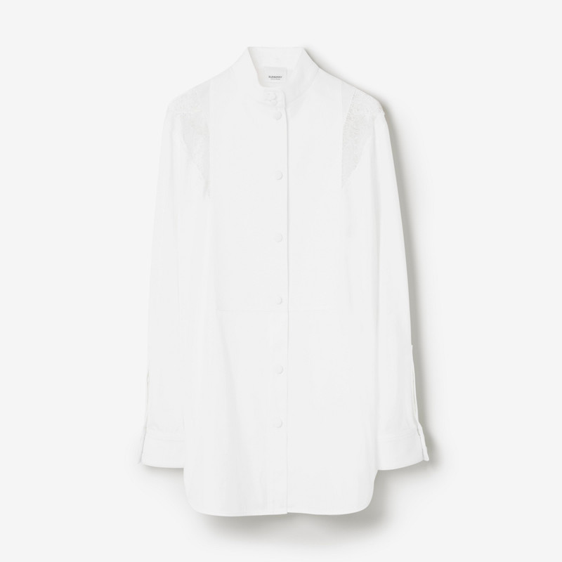 Lace Trim Cotton Shirt 1