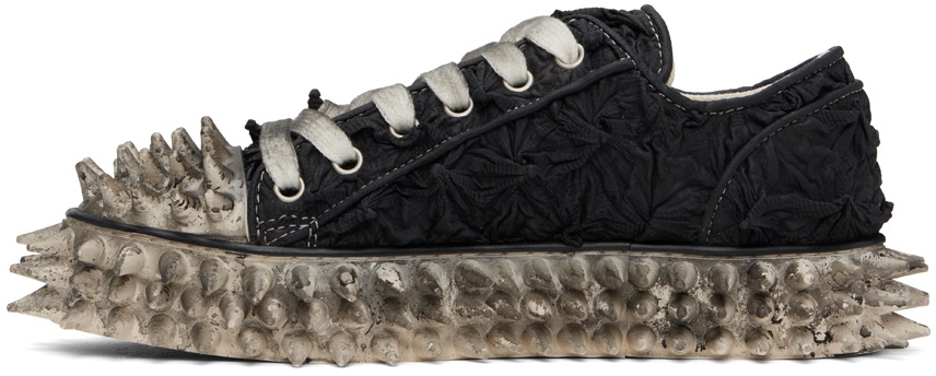 Black Porcupine Lace Up Sneakers - 3