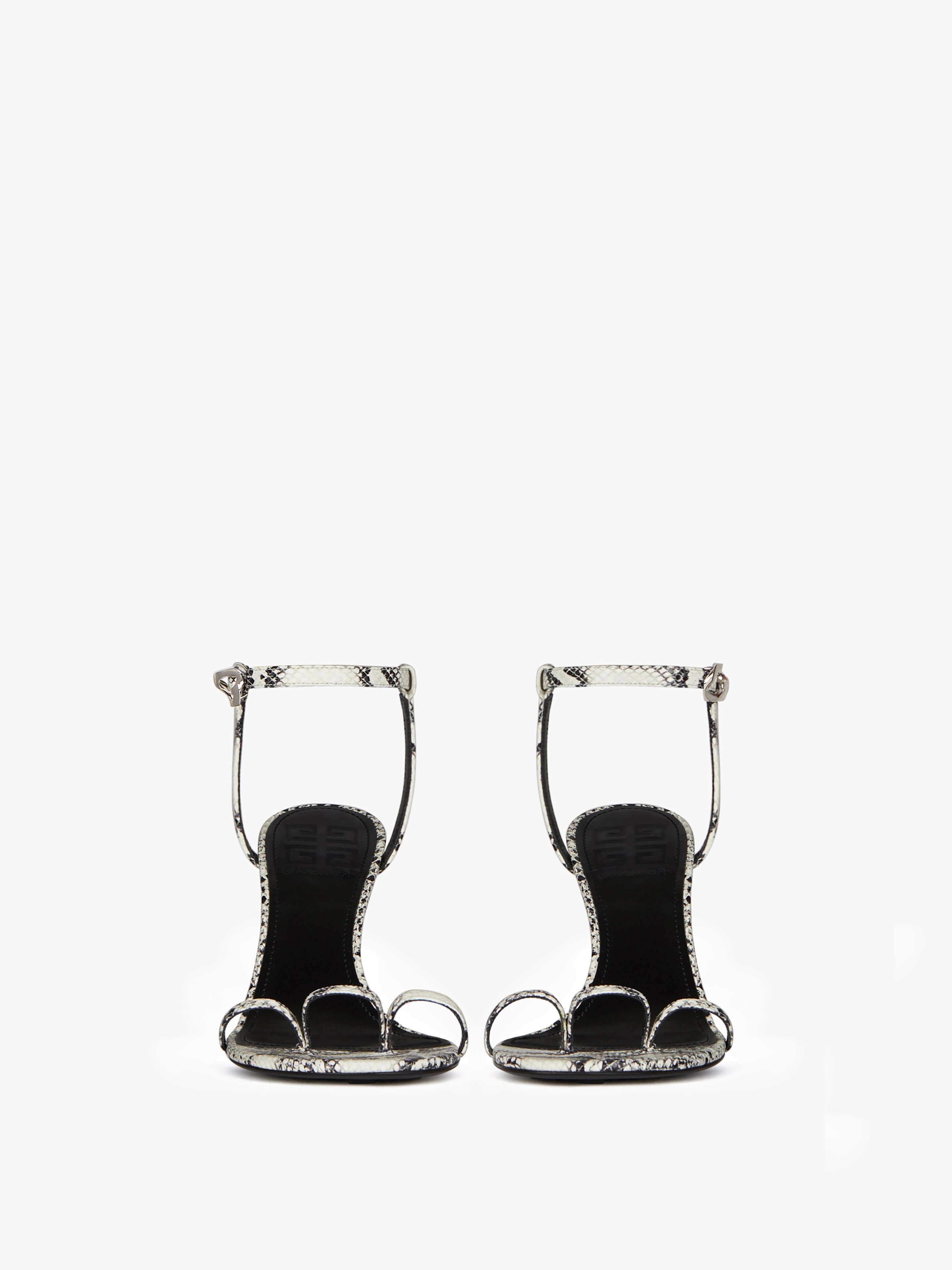 TRIPLE TOES SANDALS IN PYTHON EFFECT LEATHER WITH G HEEL - 2