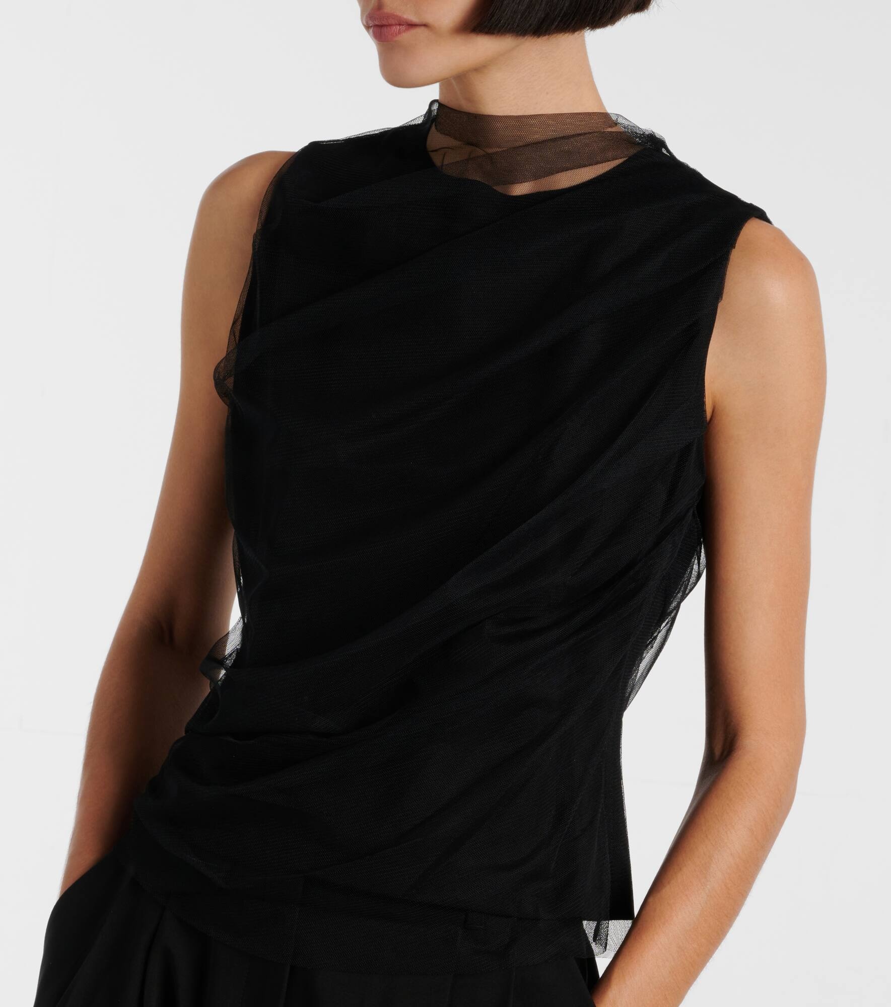 Draped tulle top - 4