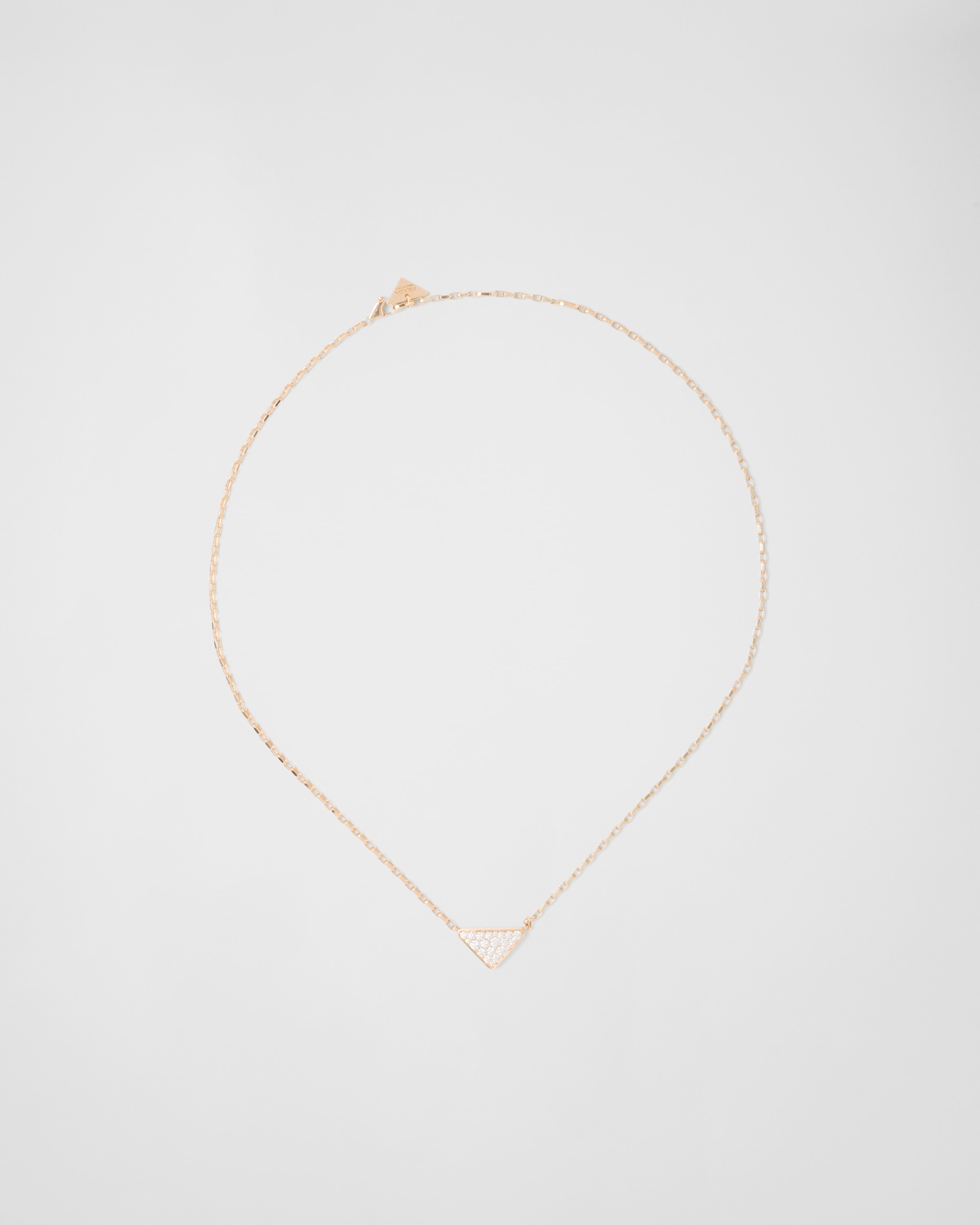 Eternal Gold Eternal mini triangle pendant necklace in yellow gold and diamonds - 1