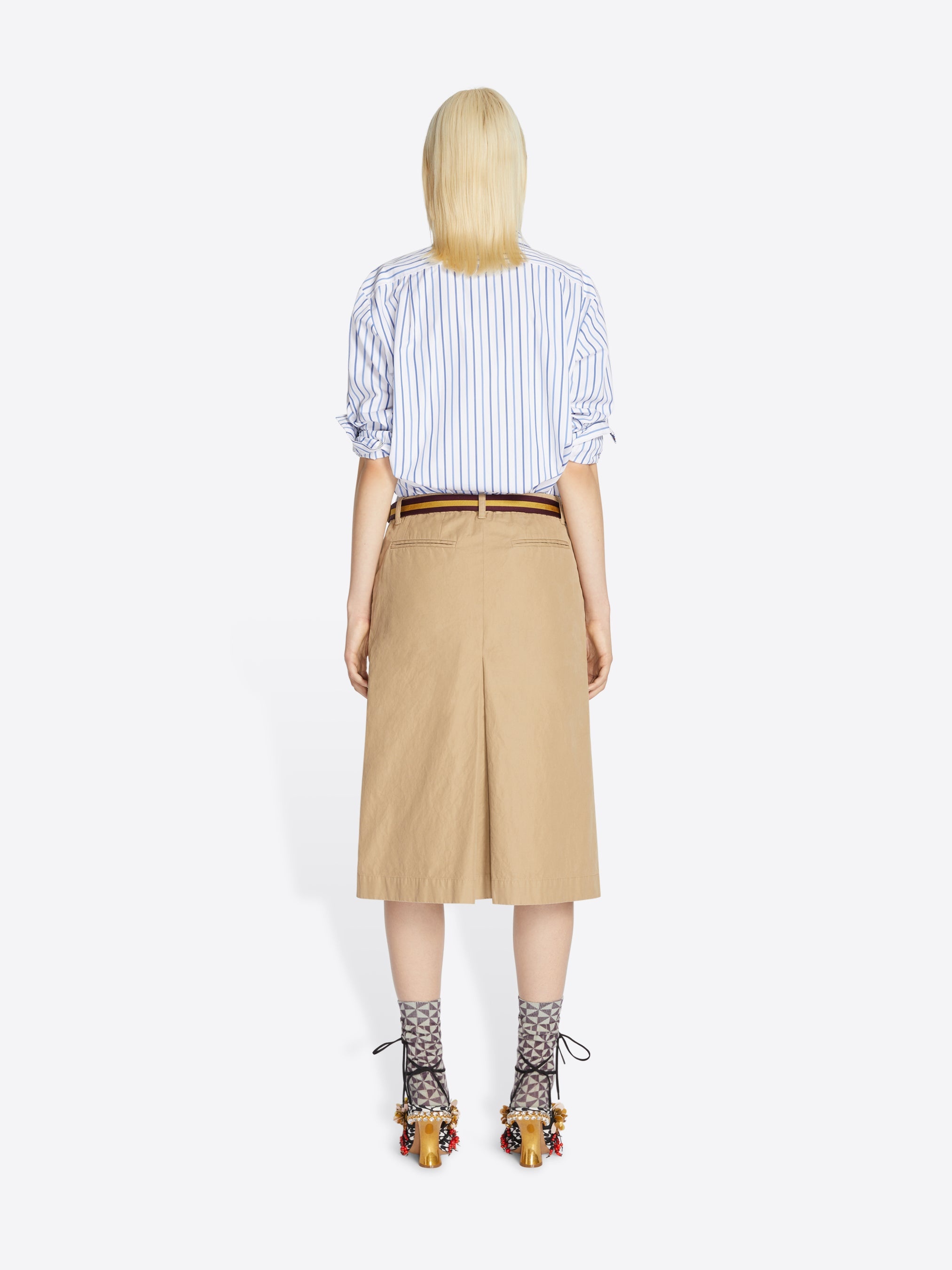 BELTED CHINO SKIRT - 4