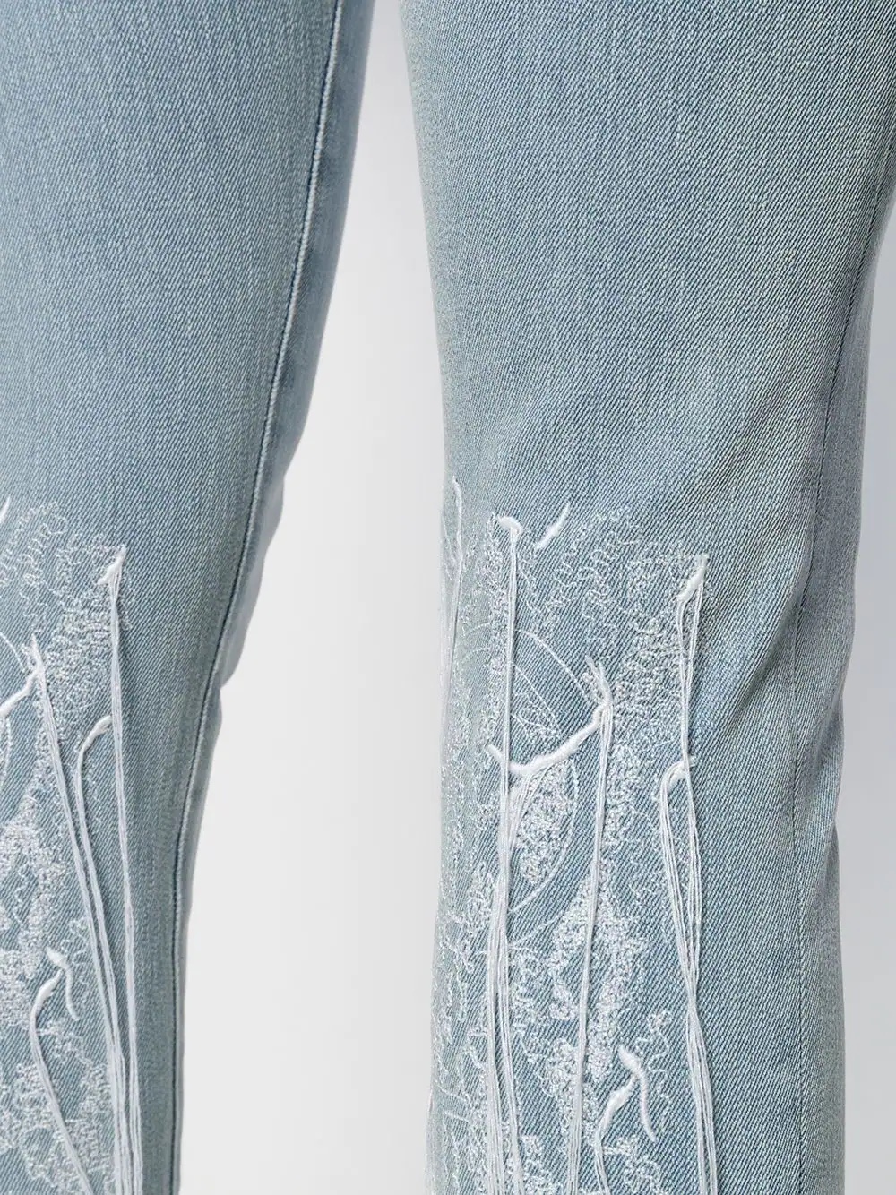 embroidered details skinny jeans - 5