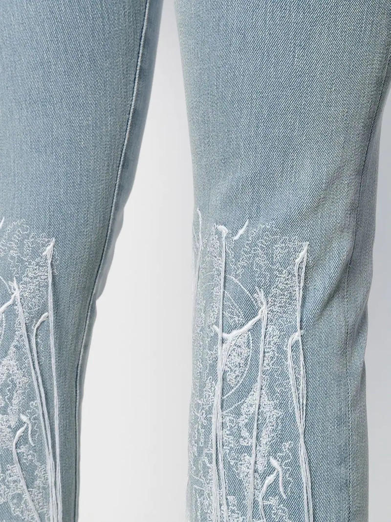 embroidered details skinny jeans 5