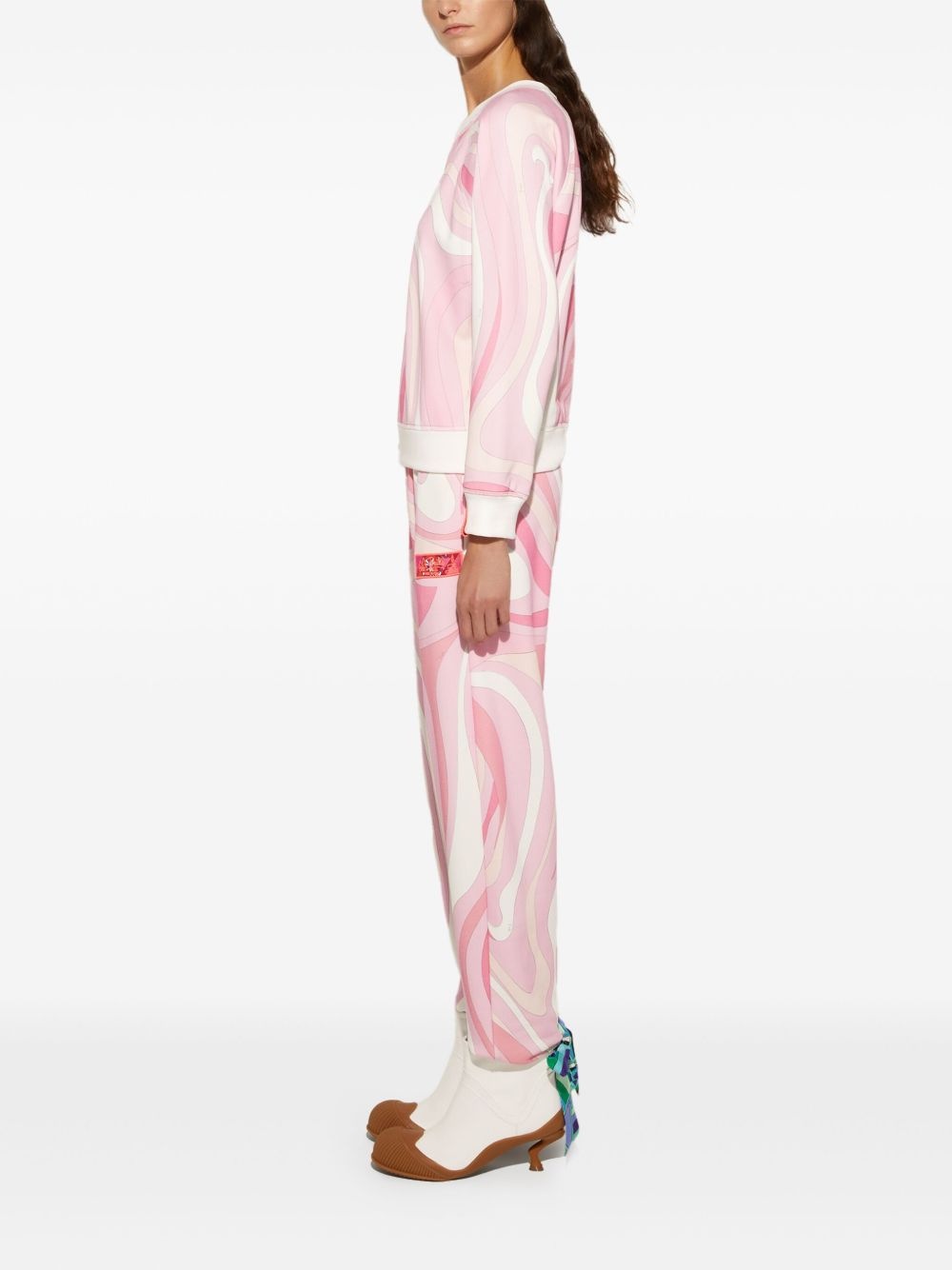 Marmo-print fleece sweatshirt - 3