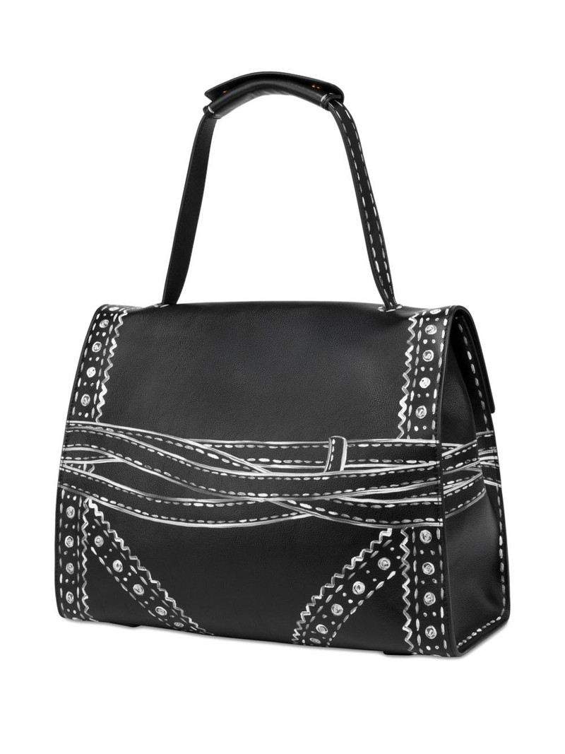 Moschino chalk-print shoulder bag outlook