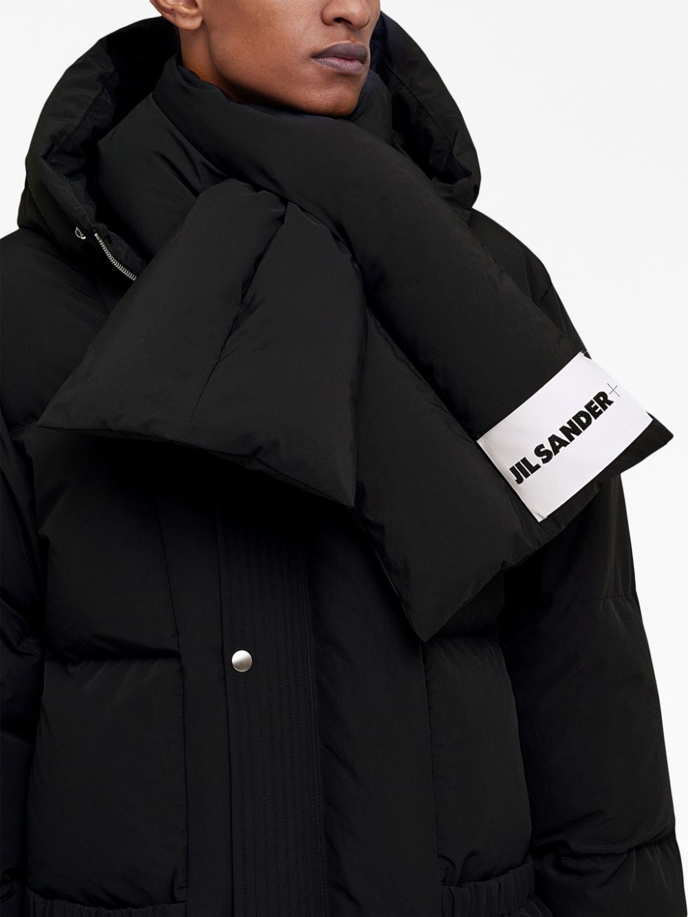 logo-patch padded scarf - 3