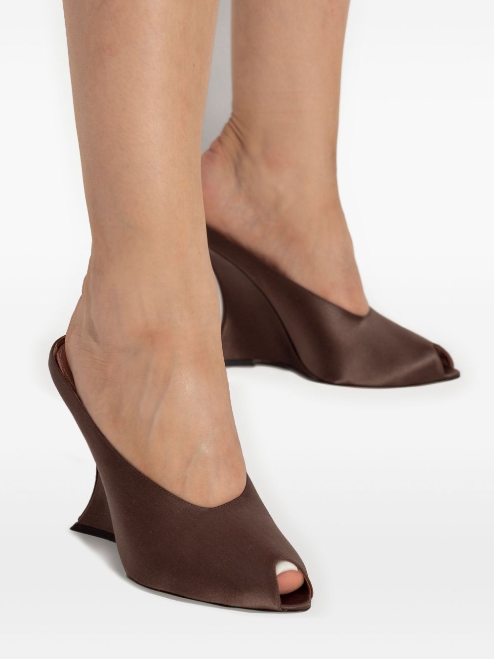 125mm satin-finish heeled sandals - 5