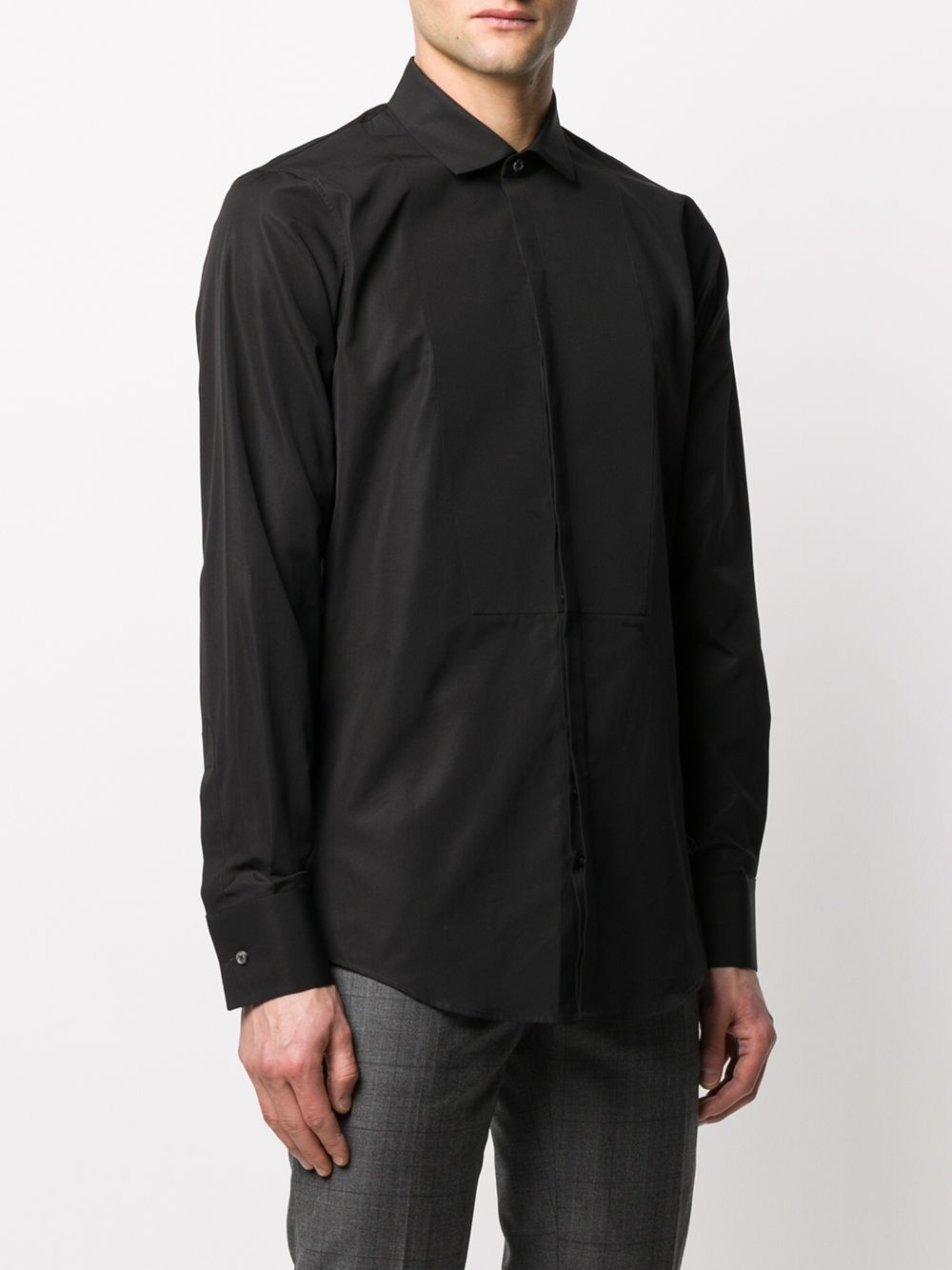 spread collar front bib shirt - 3