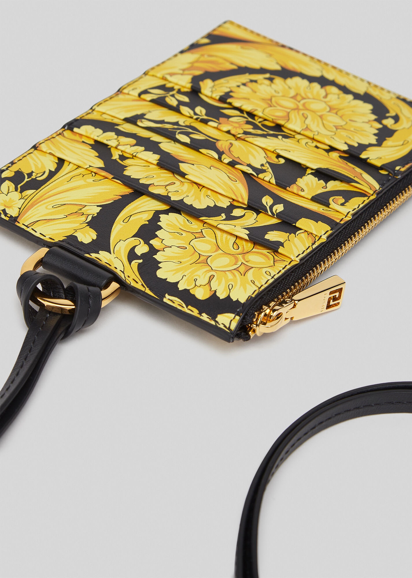 Barocco Print Leather Card Holder - 3
