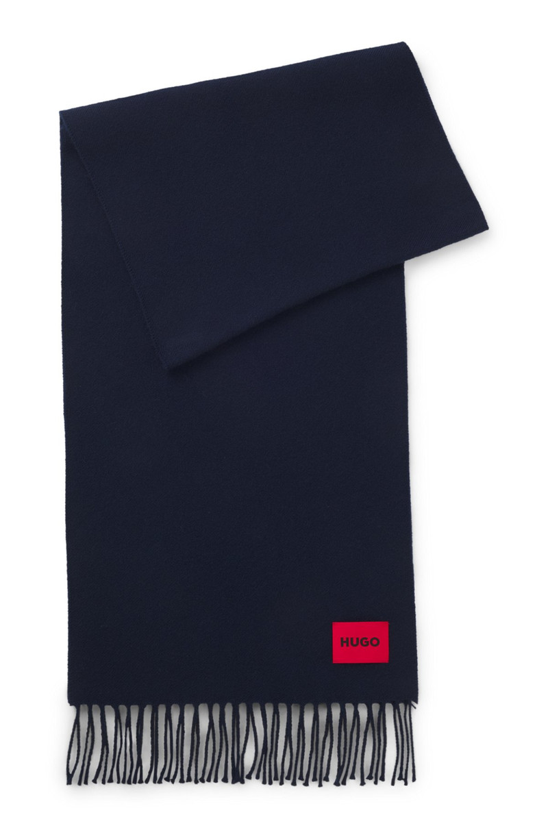 WOOL-TWILL SCARF WITH TWISTED FRINGES 1