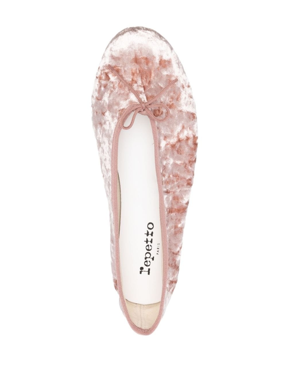 crushed velvet ballerina shoes - 4