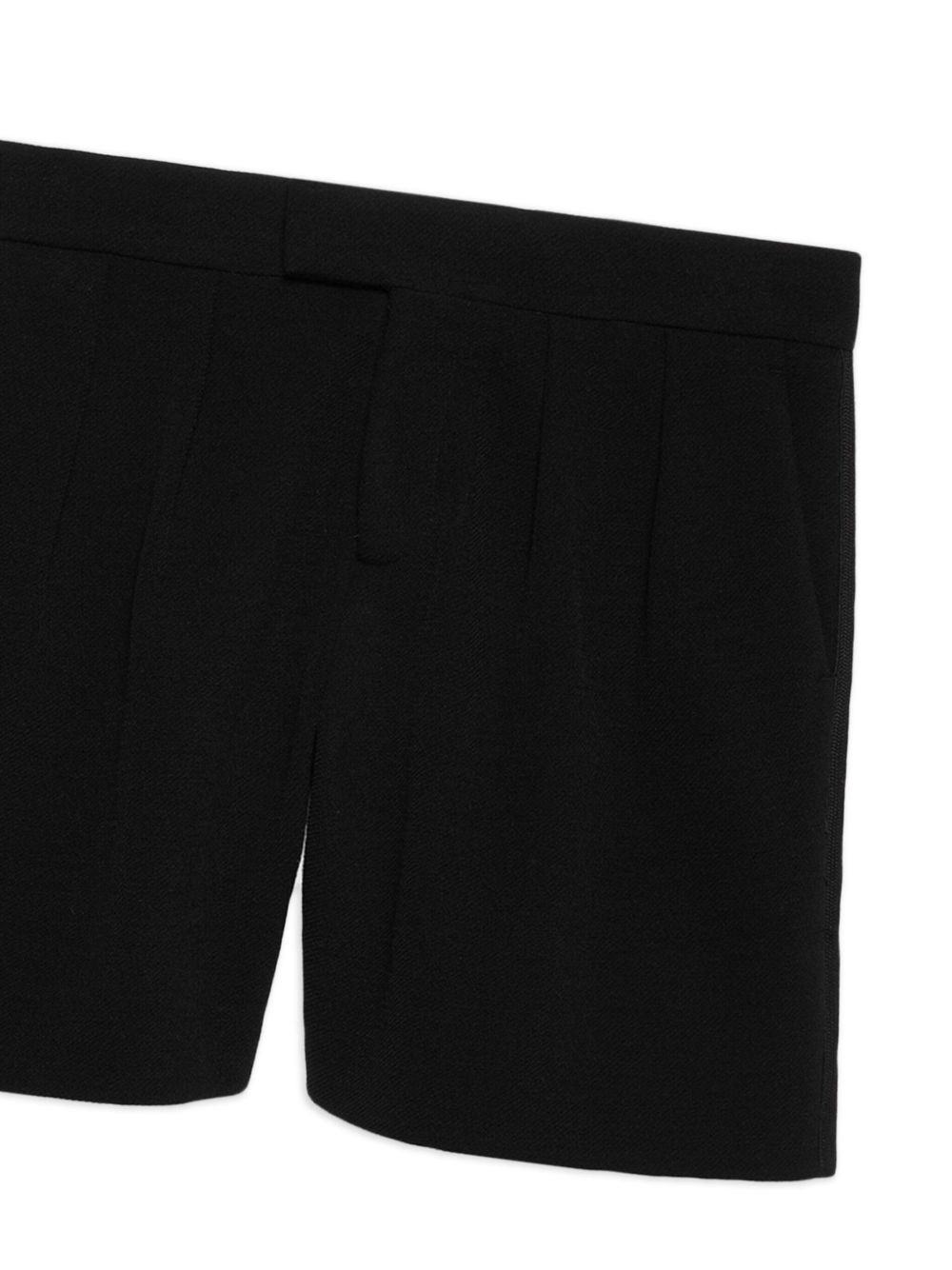 logo-appliquÃ© wool shorts - 6