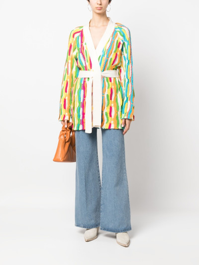 MSGM belted-waist cotton cardi-coat outlook