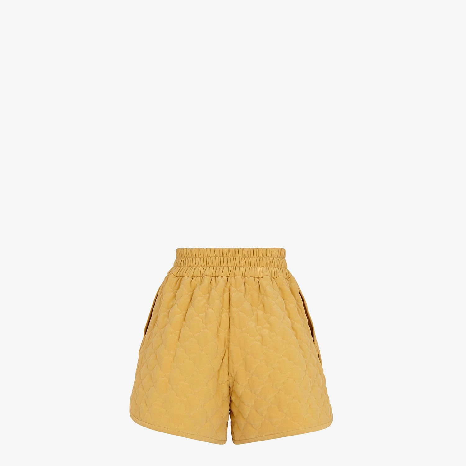 Yellow quilted crêpe de chine shorts - 2