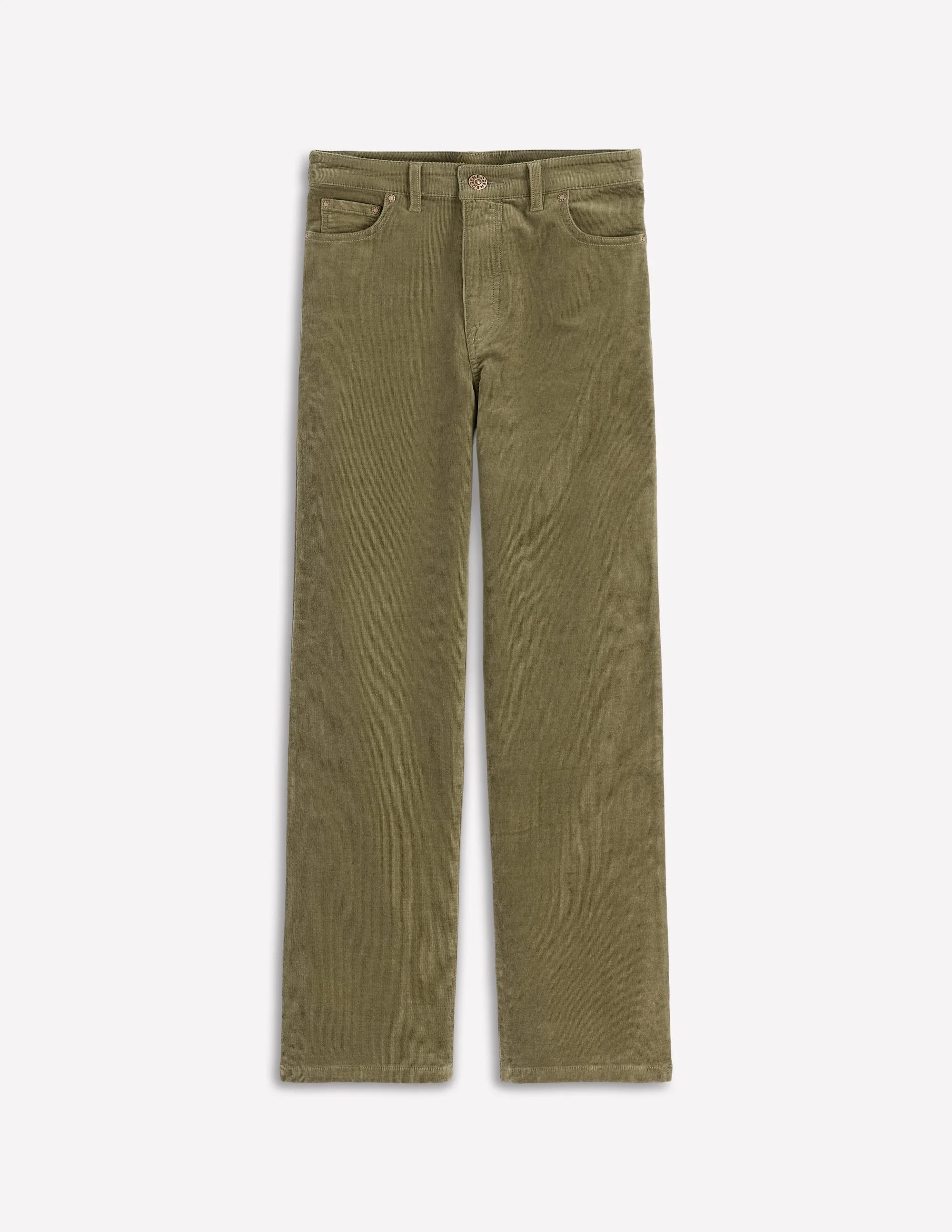 5-Pocket Cord Column Jeans-Green - 1