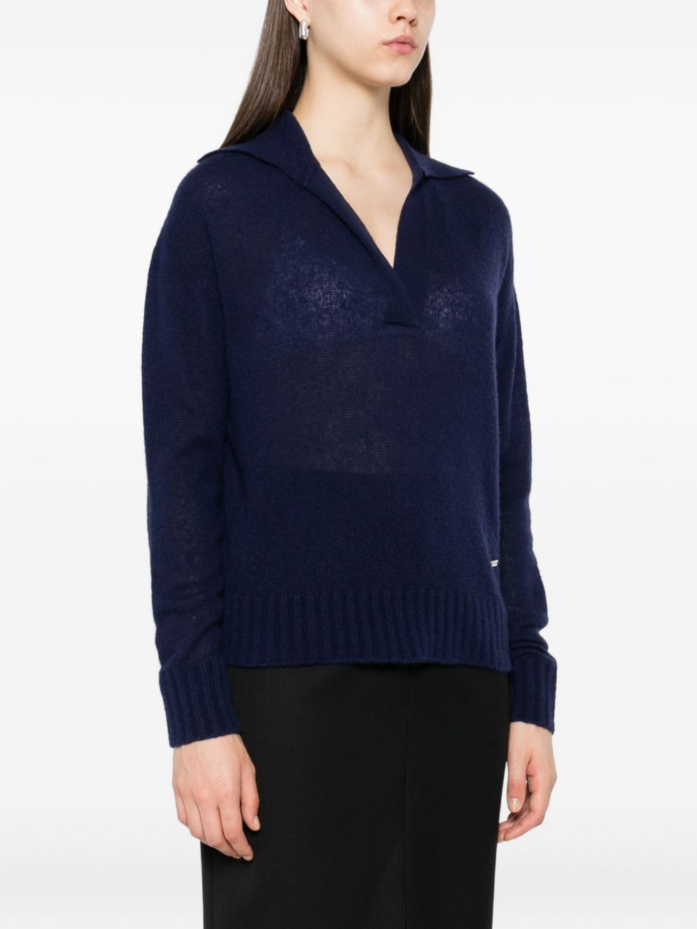 V-neck cashmere-silk blend sweater - 3