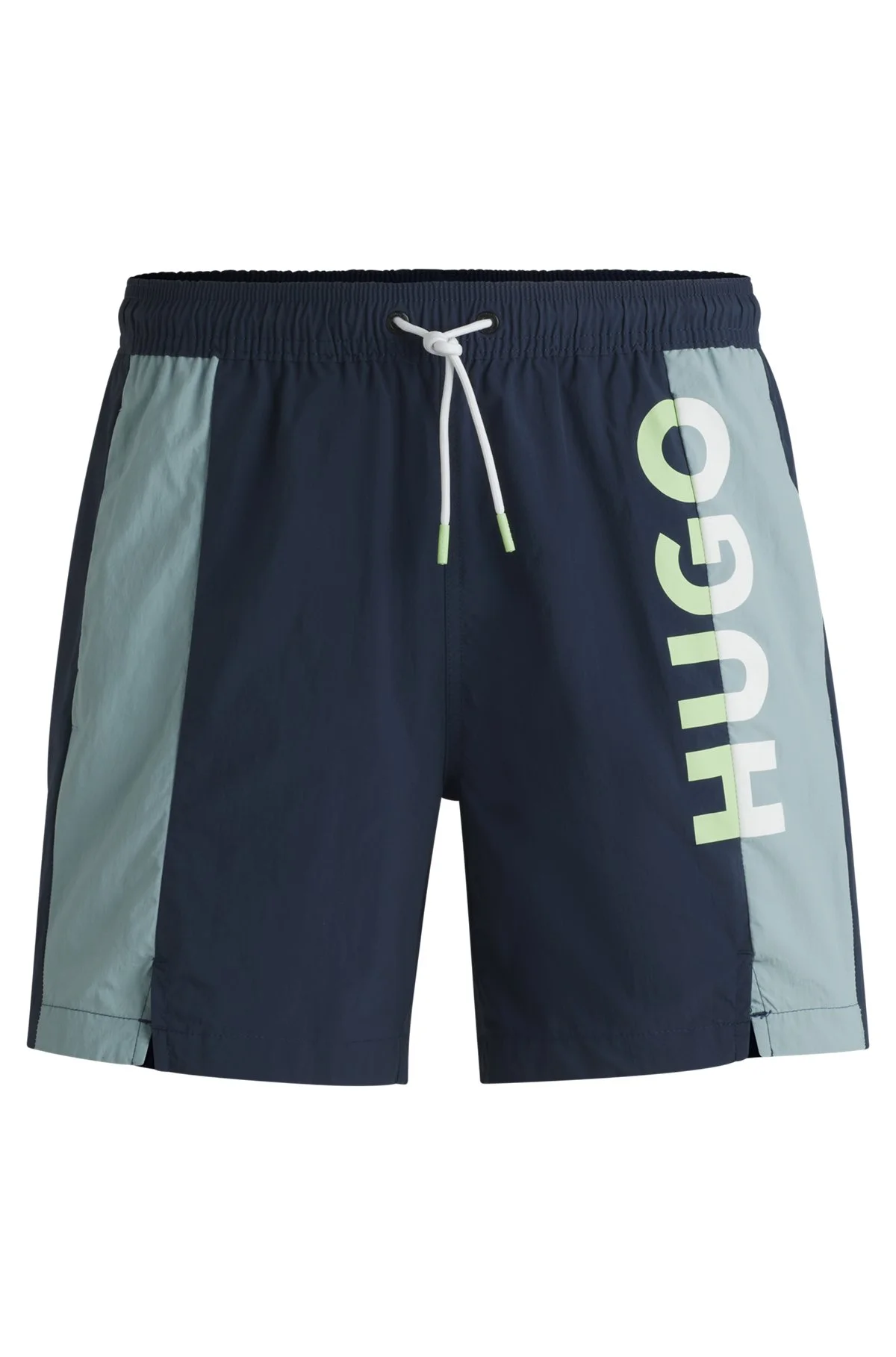 COLOR-BLOCKED SWIM SHORTS WITH TWO-TONE LOGO - 1