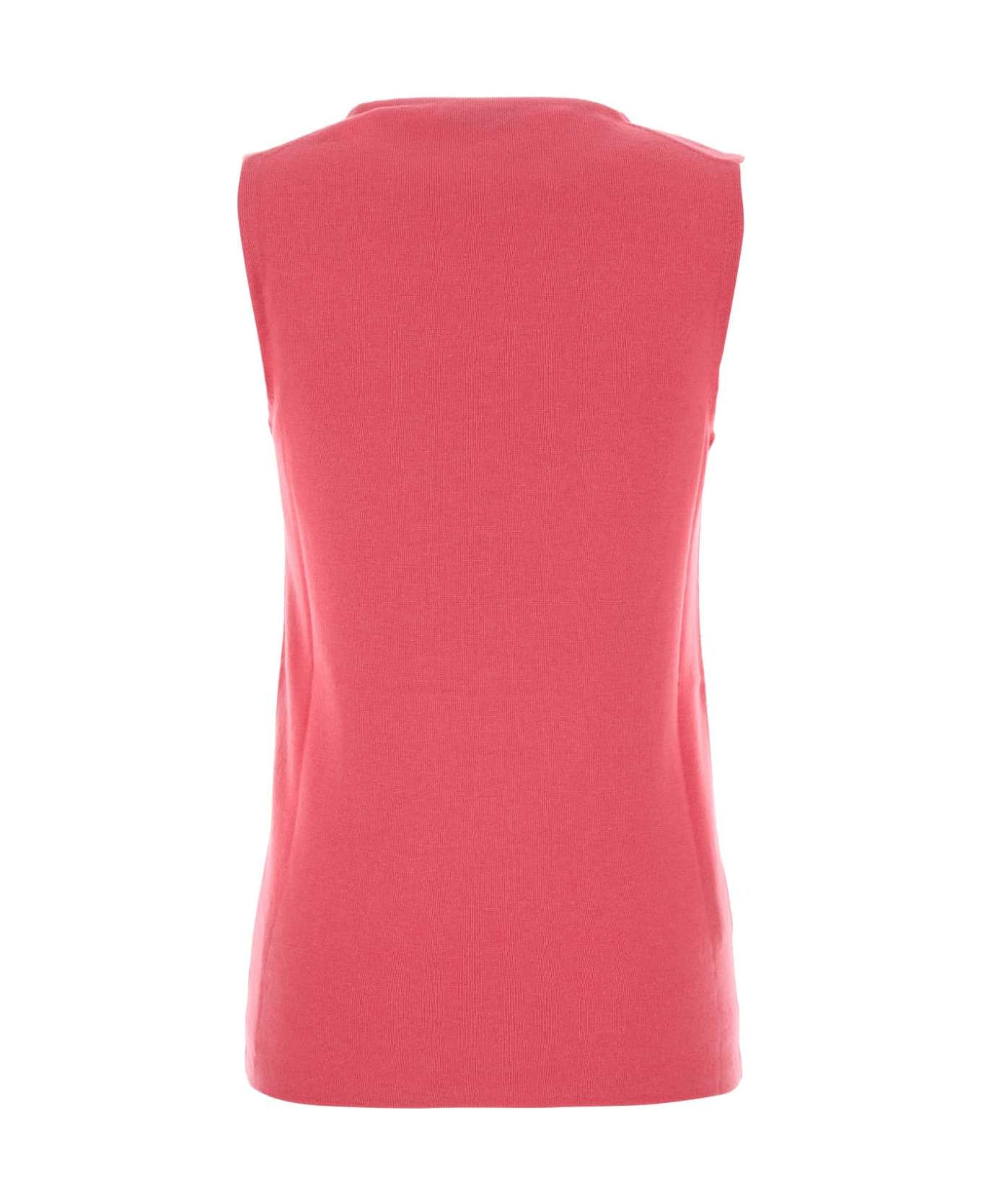 Fluo Pink Cashmere Blend Vest - 2