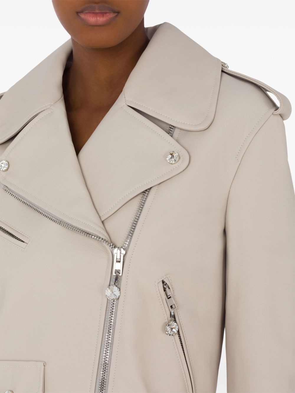 leather biker jacket - 2