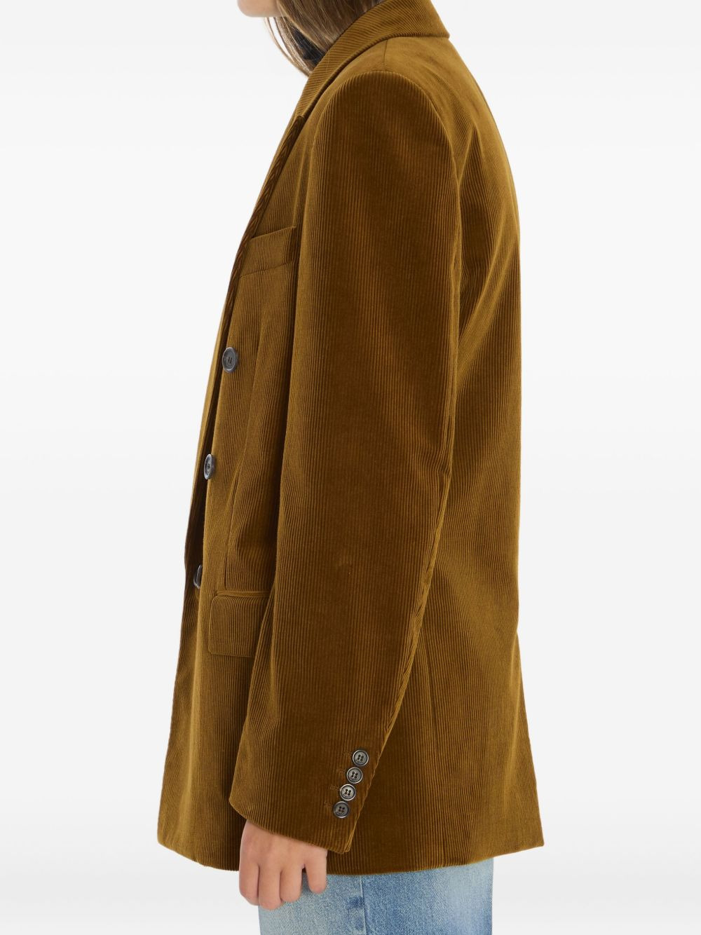 corduroy double-breasted blazer - 3