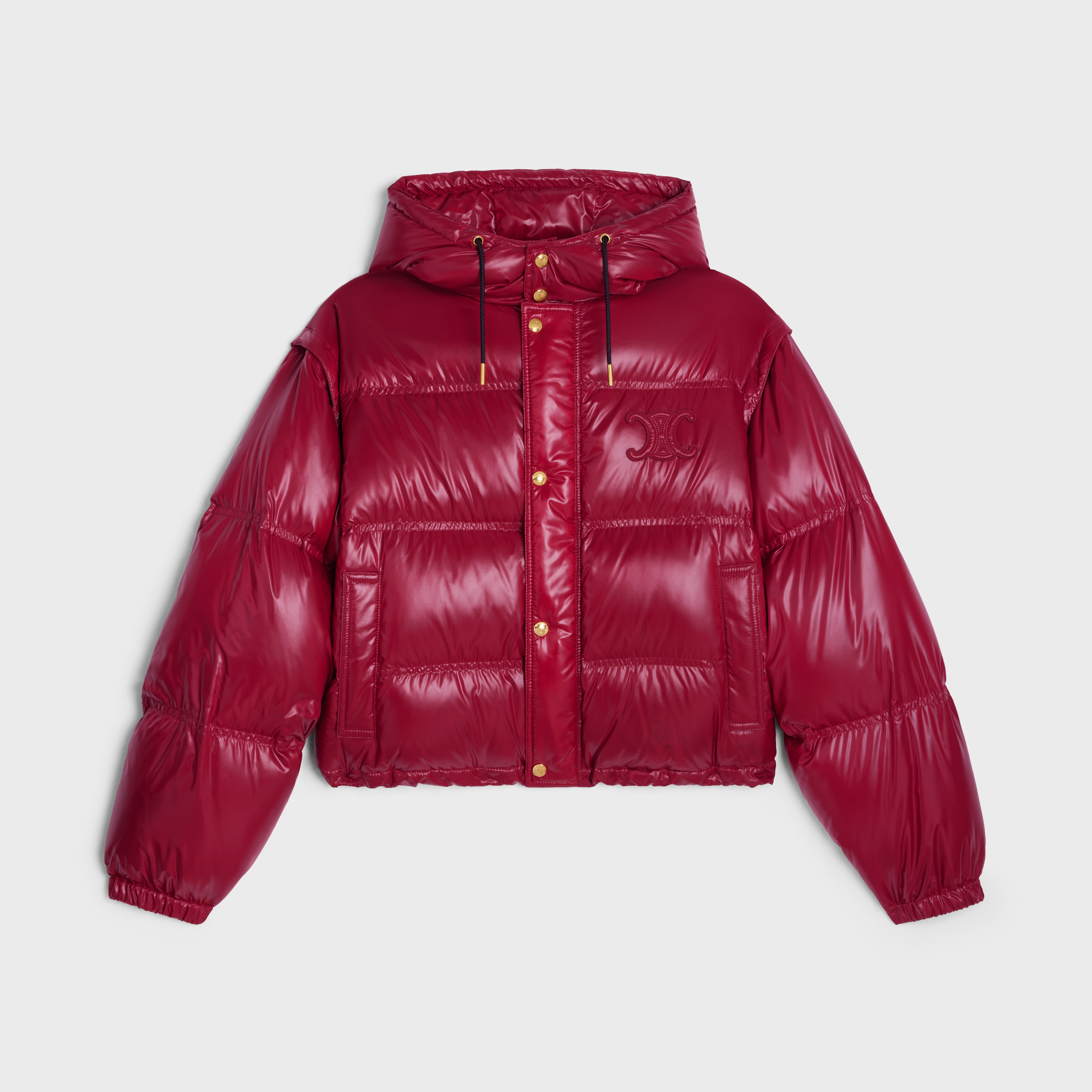 Cropped Triomphe down jacket in lightweight Nylon - 1