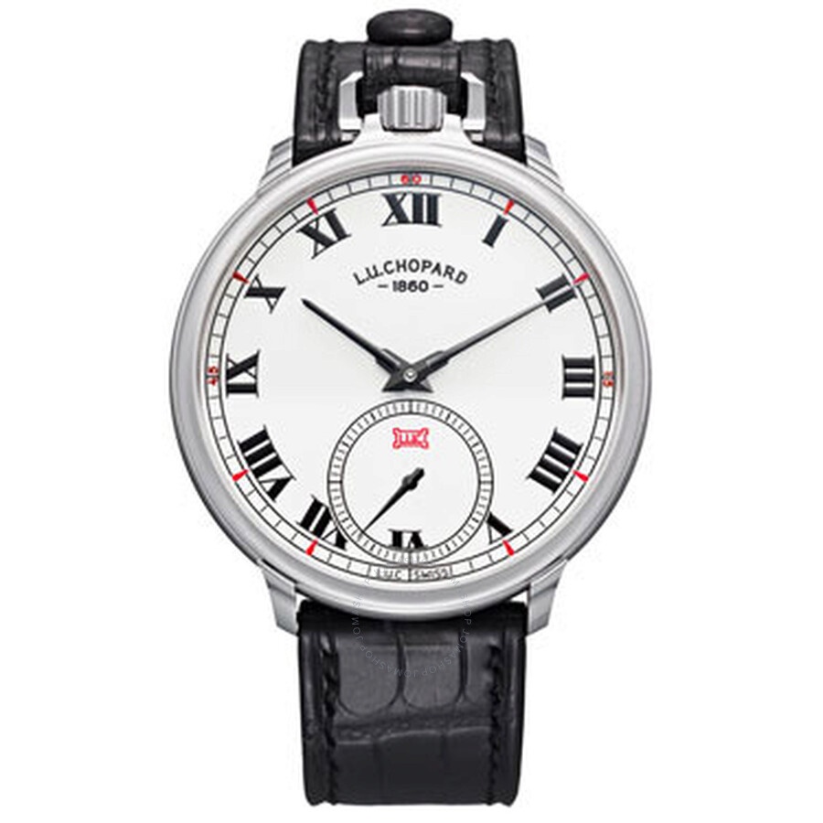 Chopard L.U.C Louis Ulysse White Dial Black Leather Men's Watch 161923-1001 - 1