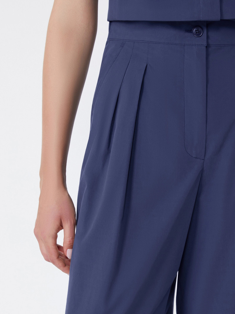 BENDA Wide-leg cotton poplin trousers - NAVY 5