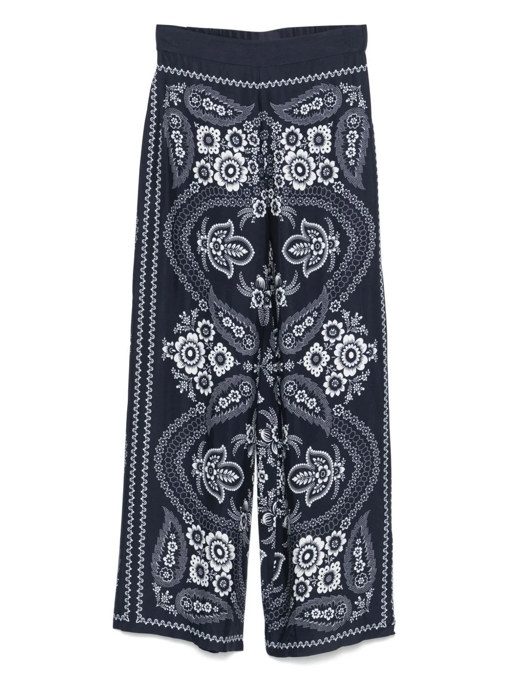 bandana-print wide-leg trousers - 1