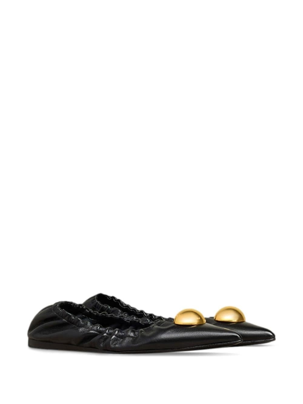 pointed-toe leather ballerinas - 2