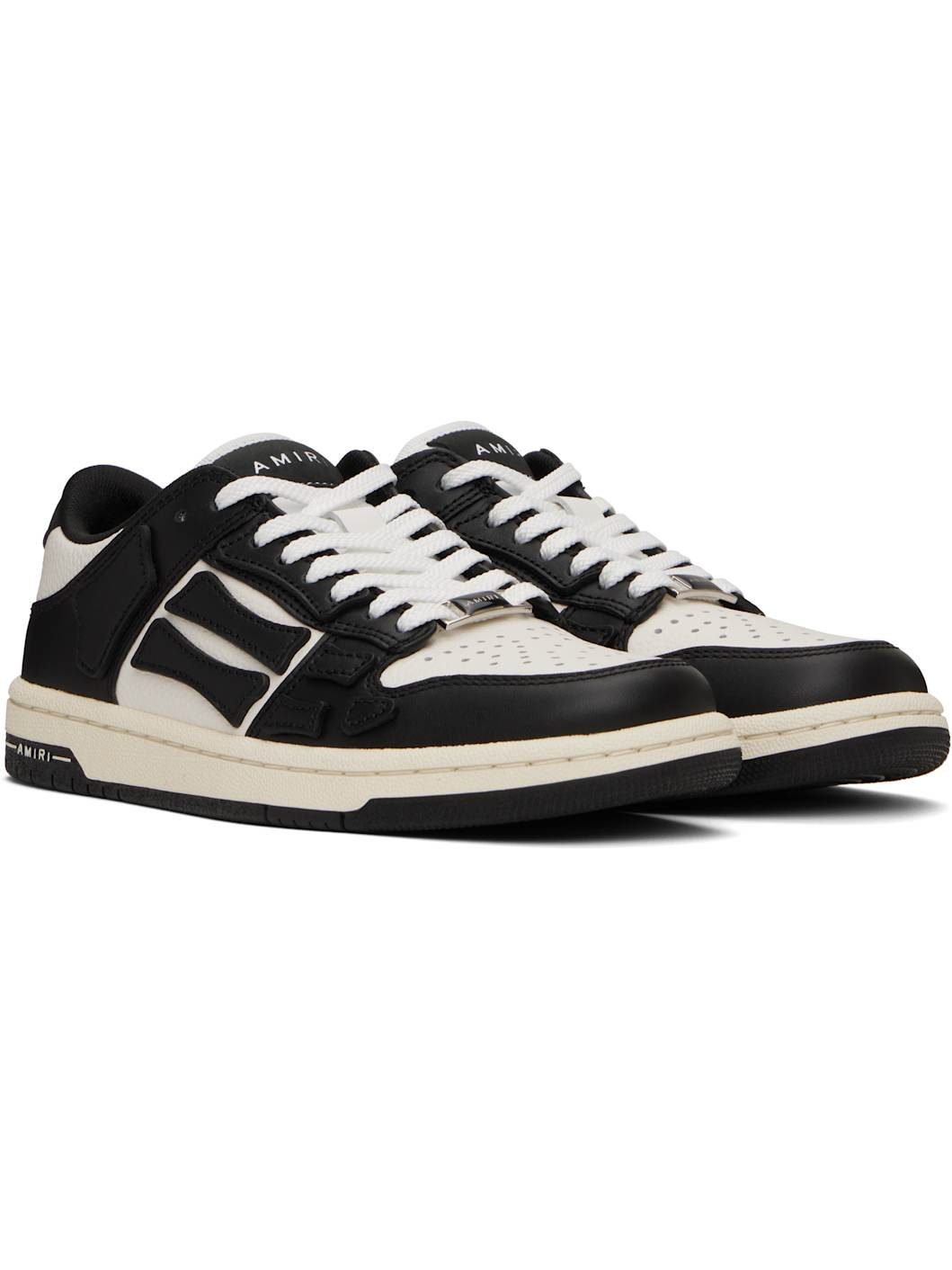 White & Black Skel-Top Low Sneakers - 4