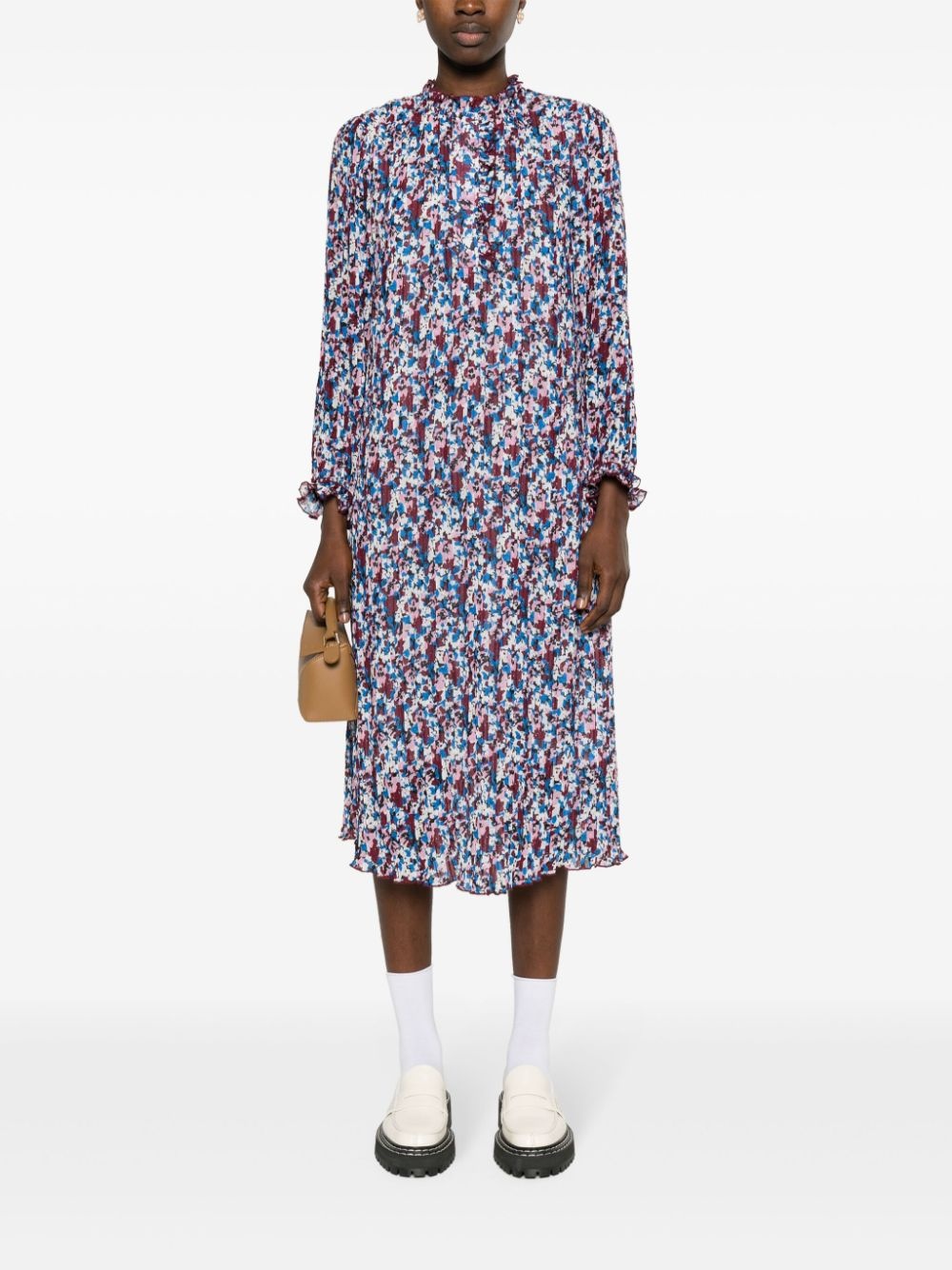 georgette pleated midi dress - 2