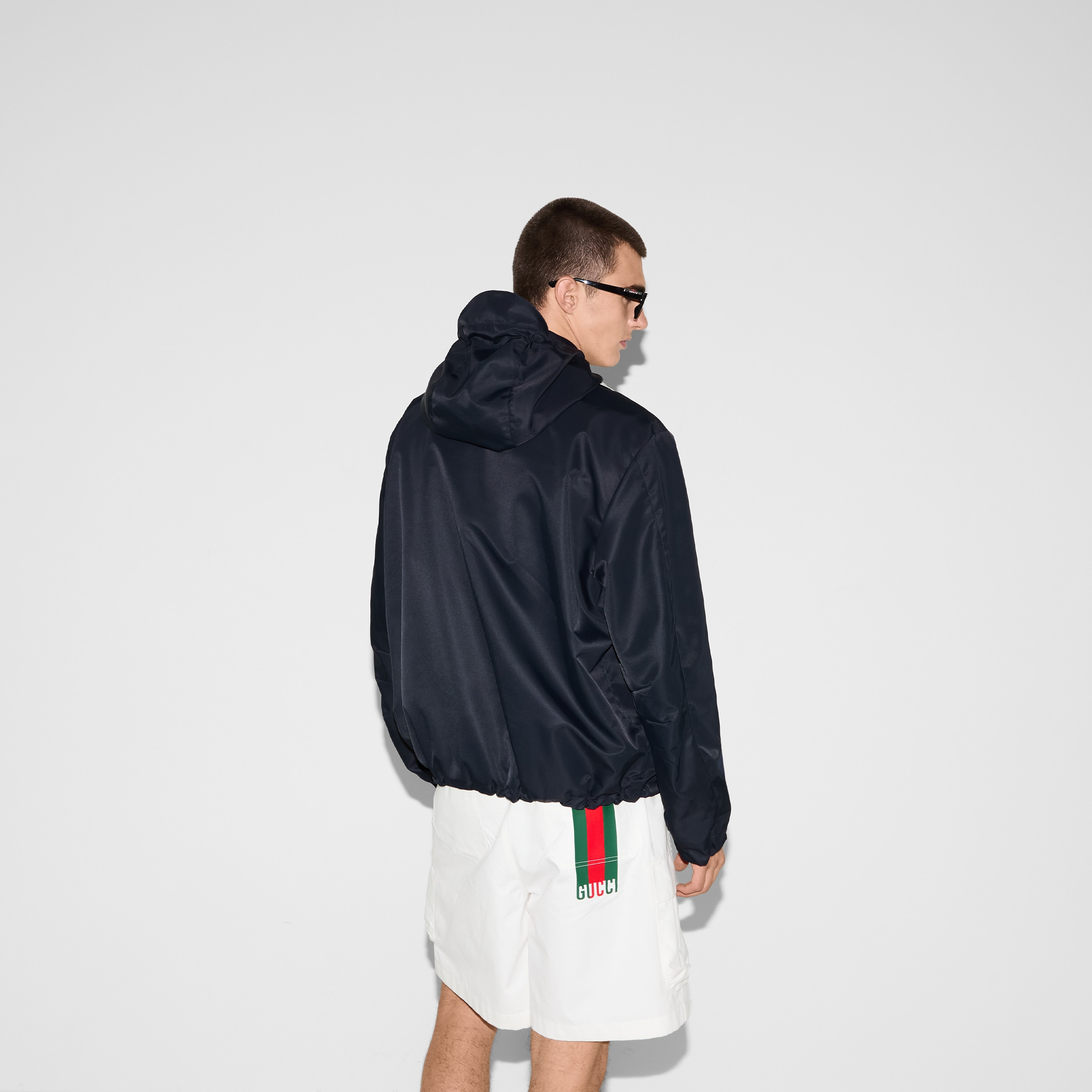 Nylon twill jacket with patch - 4