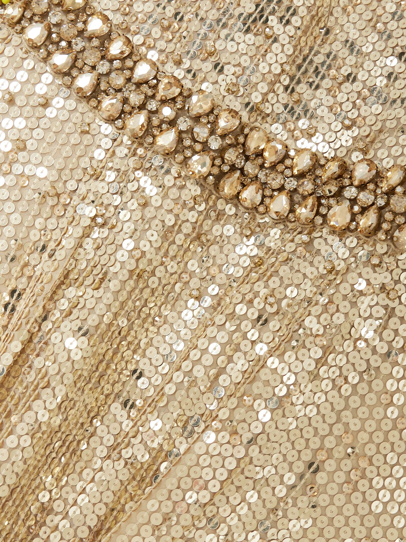 Georgia embellished sequined tulle gown Gold - 4
