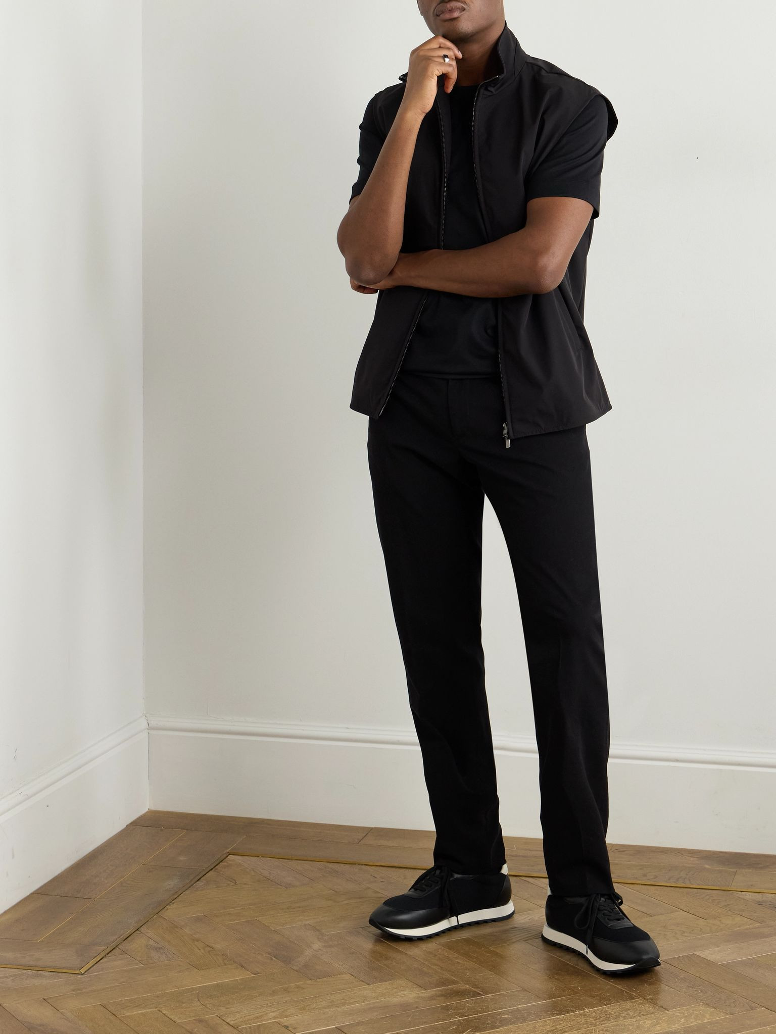 Slim-Fit Logo-Embroidered Cotton-Jersey T-Shirt Black - 2