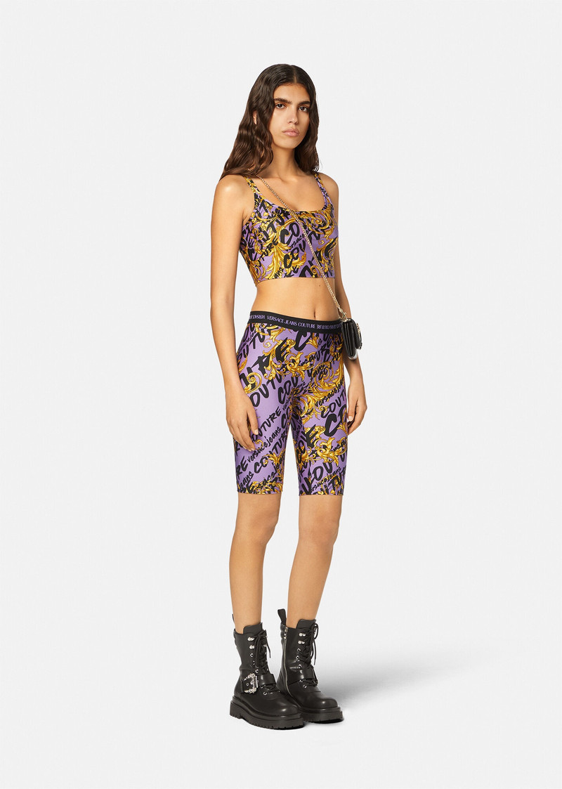 VERSACE JEANS COUTURE Logo Brush Couture Bicycle Shorts outlook