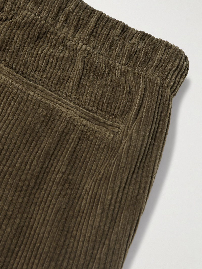 Joggy Straight-Leg Cotton-Corduroy Drawstring Trousers 5