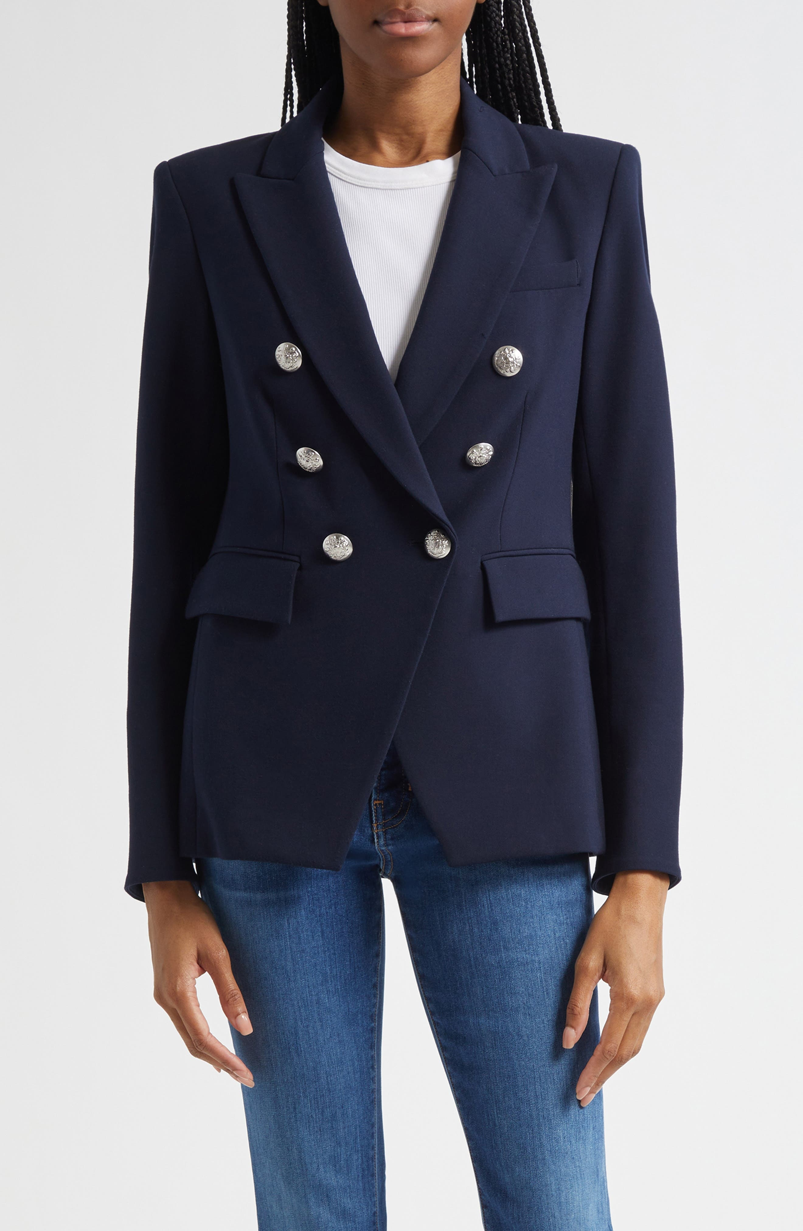 Veronica Beard Miller Dickey Jacket in Navy/Silver at Nordstrom - 1