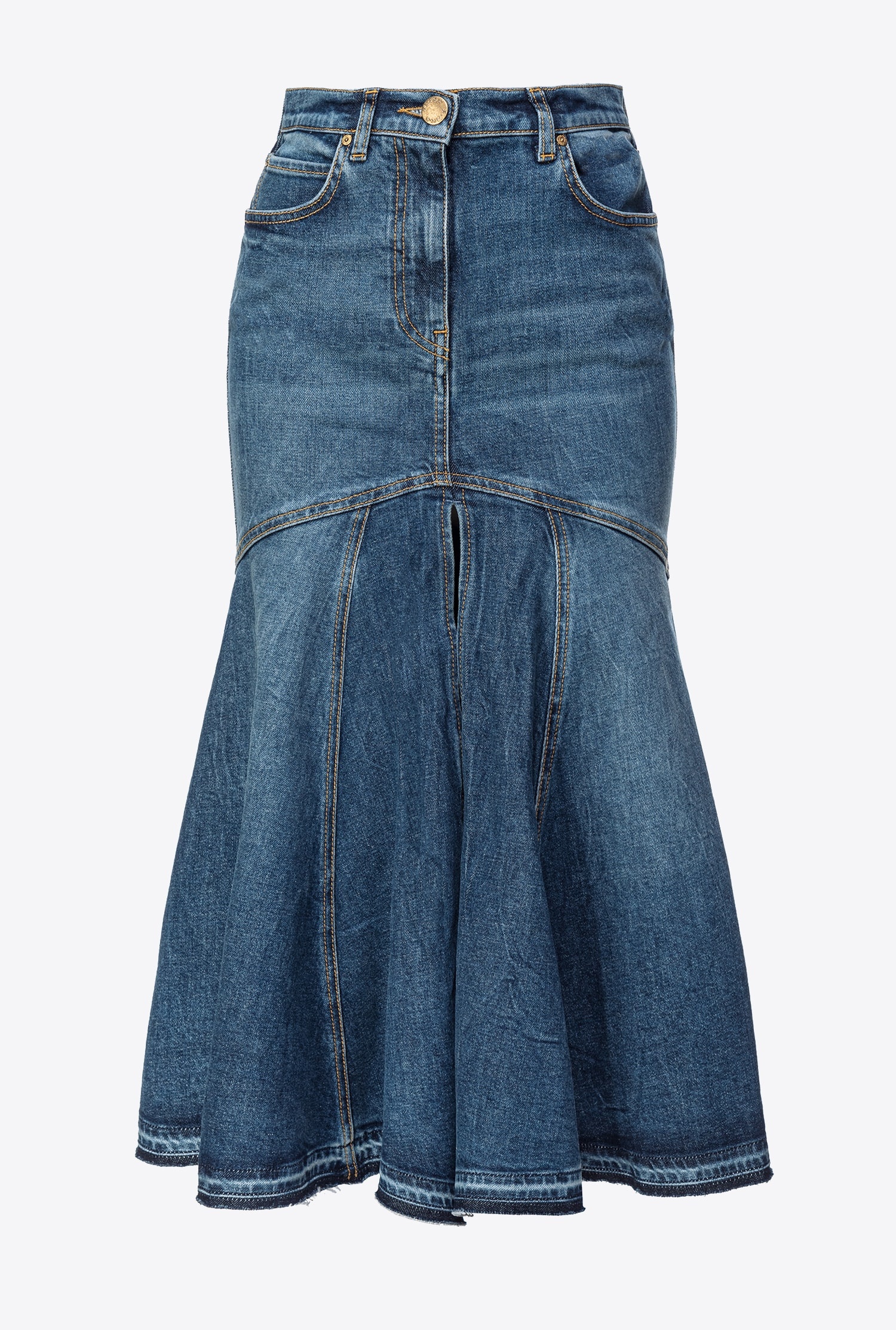 VINTAGE DENIM MIDI SKIRT - 1