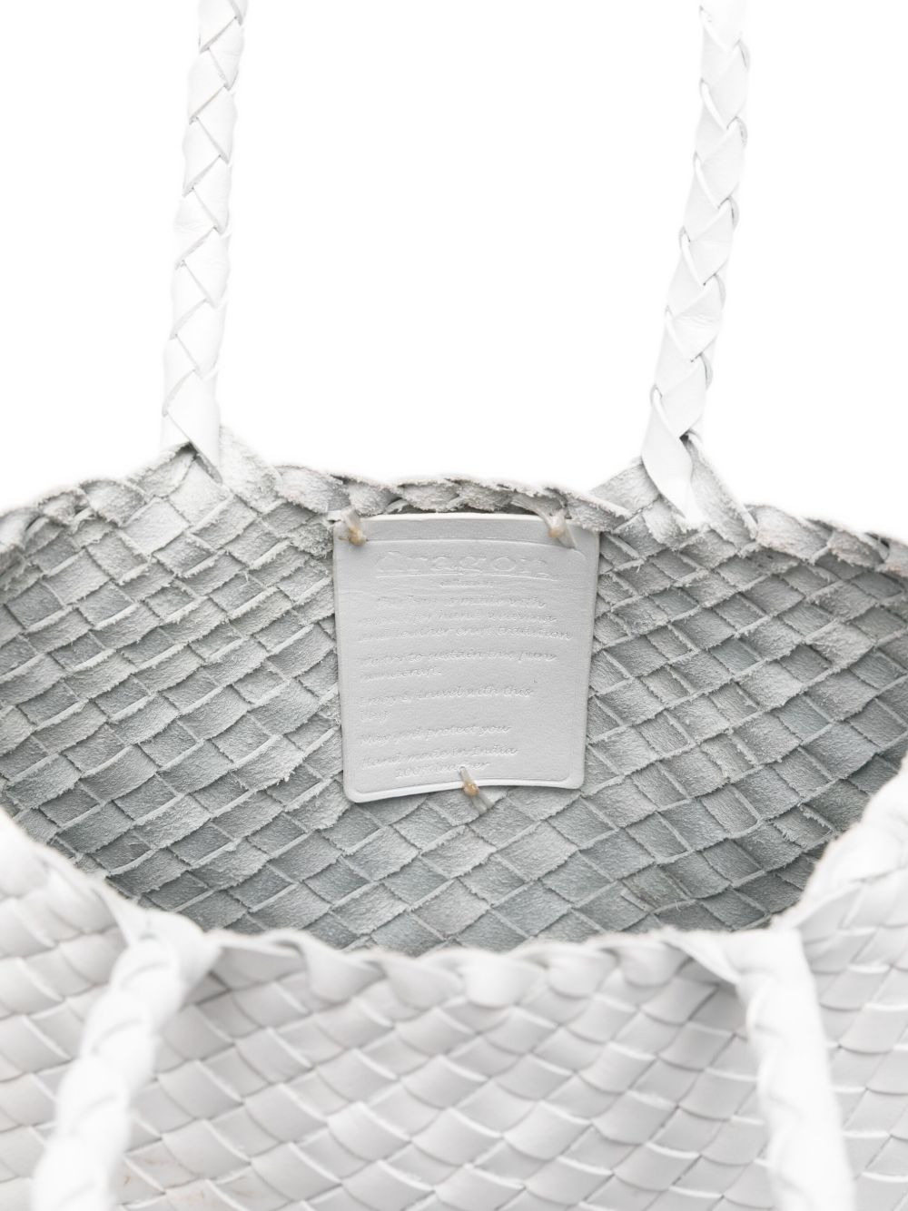 woven leather tote bag - 5