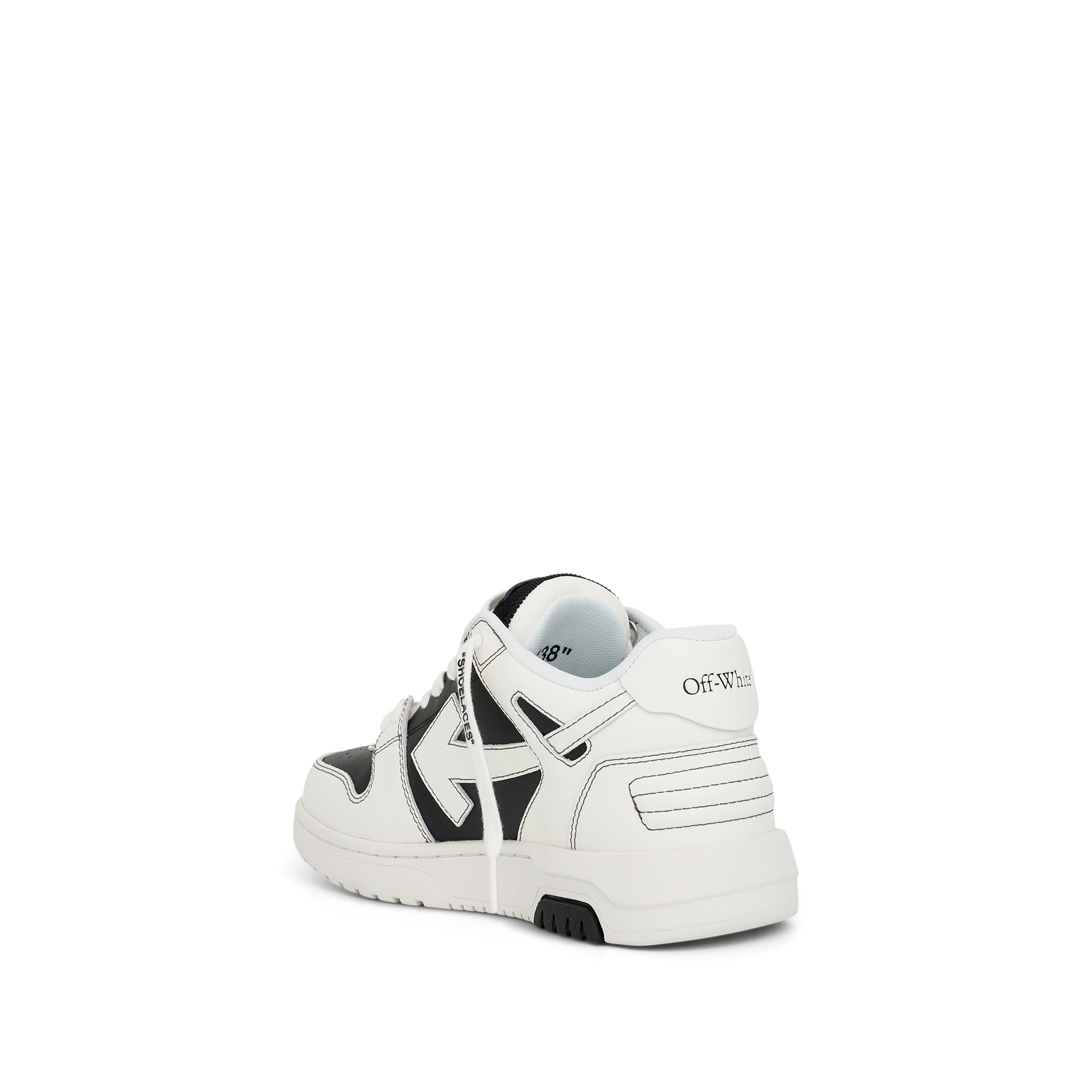 Women Out of Office Calf Leather Sneaker in Black/White - 3